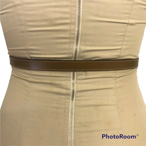 VTG Levis Brown Leather Skinny Belt Ladies Size Small Levi Strauss Nameplate USA - Picture 4 of 8